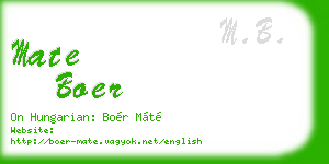 mate boer business card